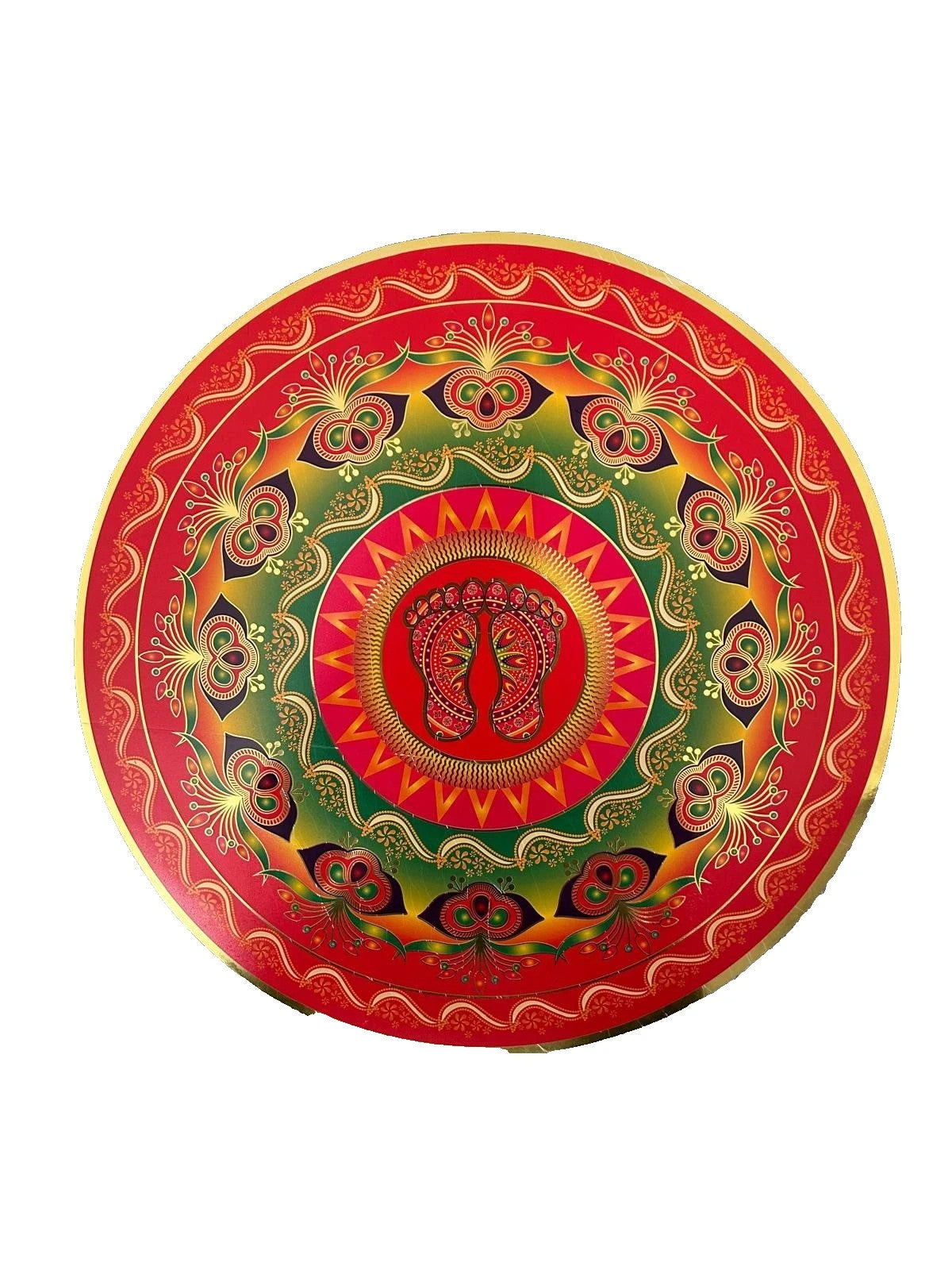 Beautiful Holographic Rangoli Round Indian Mandala Sticker | 35cm | Pack of 3 |