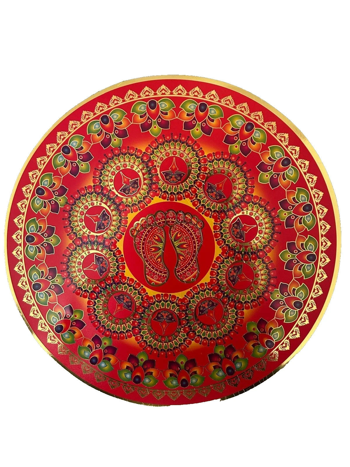 Beautiful Holographic Rangoli Round Indian Mandala Sticker | 35cm | Pack of 3 |