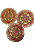 Hindu Diwali Auspicious Rangoli Art Square Sticker | PACK OF 3 | Approx 25cm lax