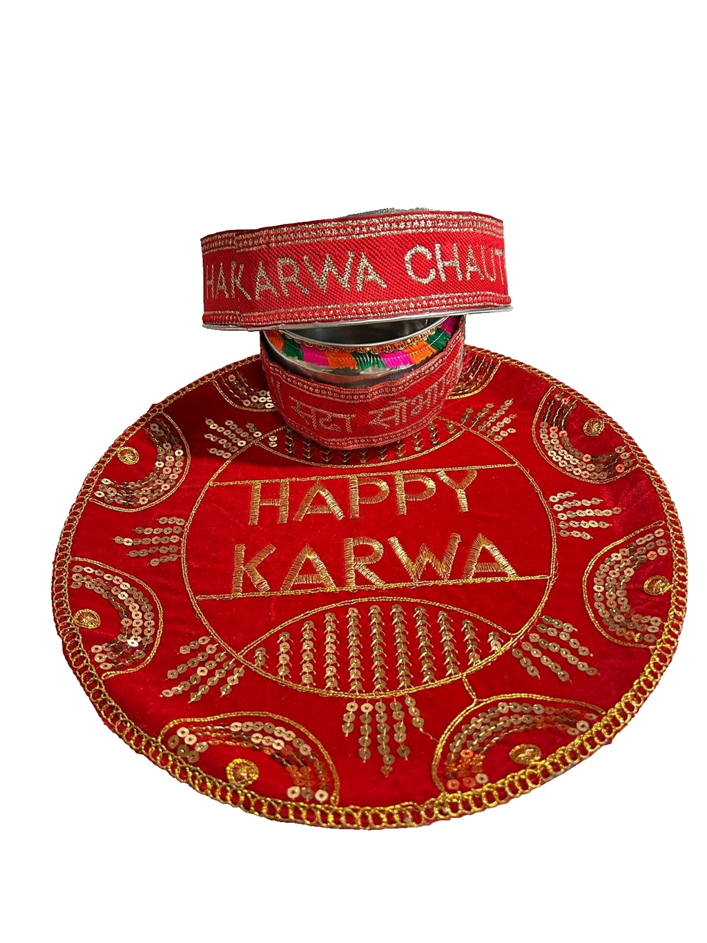 Karva Chauth Karwa Chauth Set Pooja Thali Plate Kalash Channi Diwali Pooja 3pcss