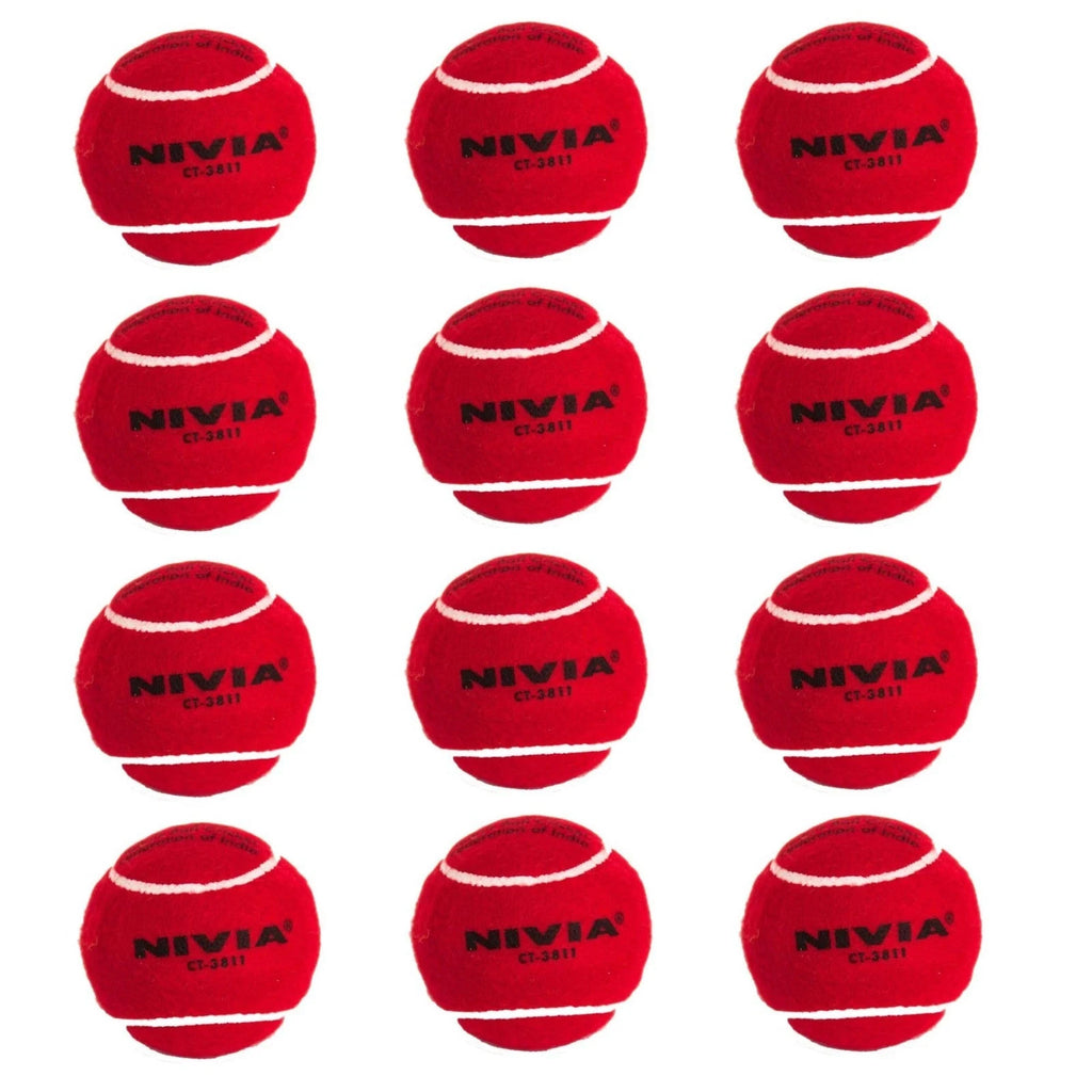 Nivia Heavy Tennis Cricket Ball Red Durable Practice Ball for Tennis & Cricket