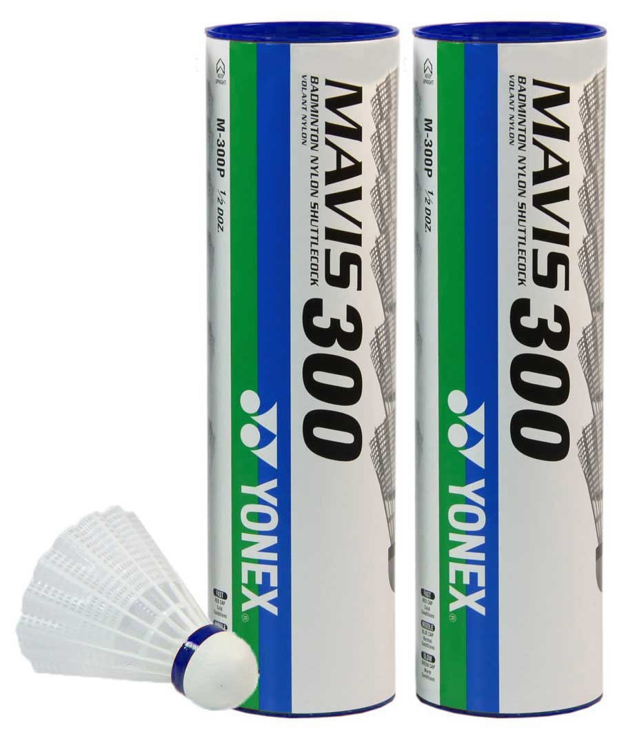 YONEX MAVIS 300 ALL SPEEDS AND COLOURS BADMINTON NYLON SHUTTLECOCK - 1 TUBE OF 6