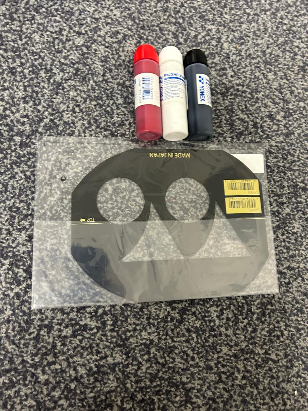 Yonex Badminton Stencil Set - Card and 3 Ink (Red Black and White) BRAND NEW