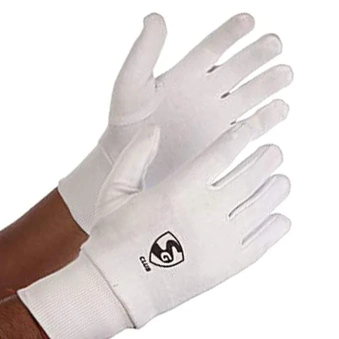 SG Cricket Club Cotton Inner Batting Gloves | Youth | White | FREE DELIVERY