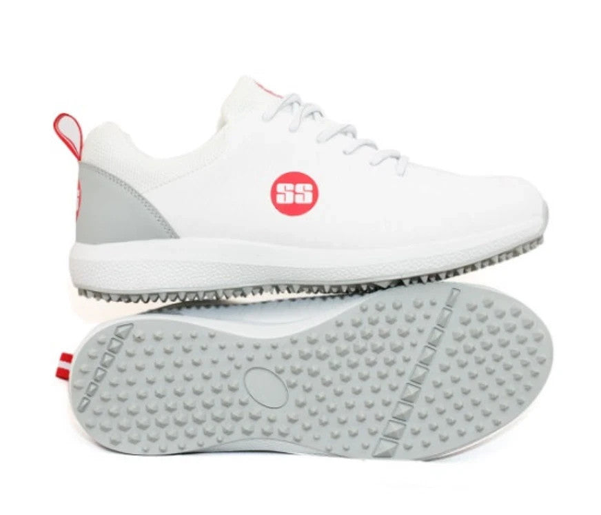 SS Ton White Edition Cricket Shoes with Spikes – Lightweight, UNISEX | UK-7 NEW